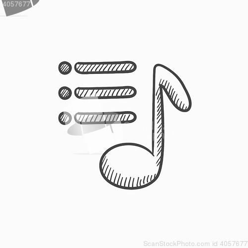 Image of Musical note sketch icon.