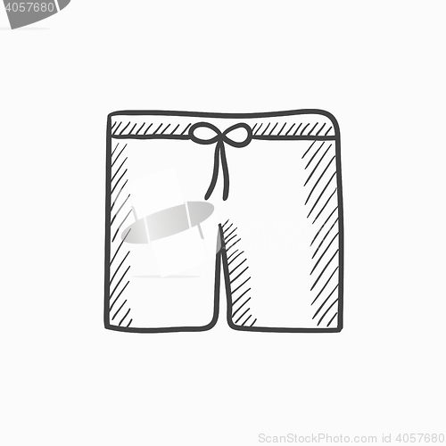 Image of Swimming trunks sketch icon.