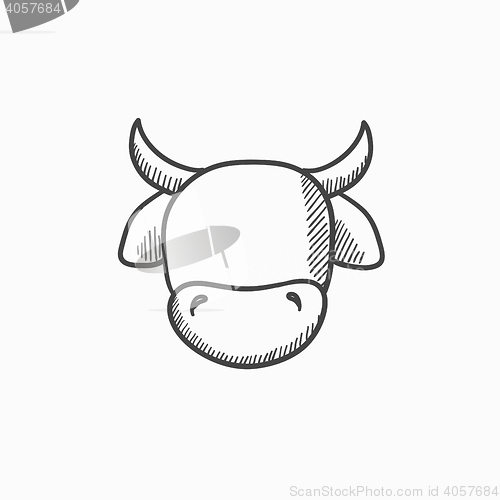 Image of Cow head sketch icon.