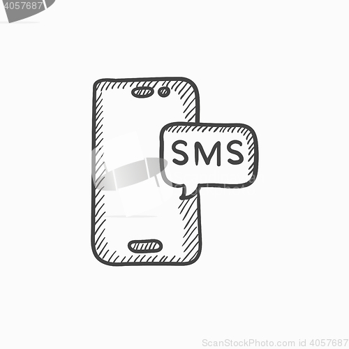 Image of Smartphone with message sketch icon.