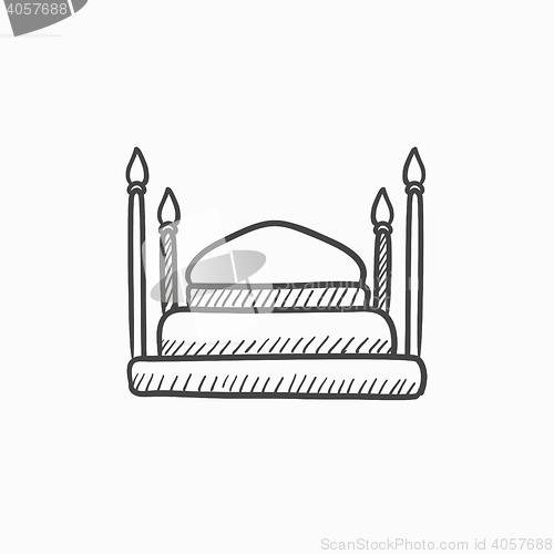 Image of Taj Mahal sketch icon.