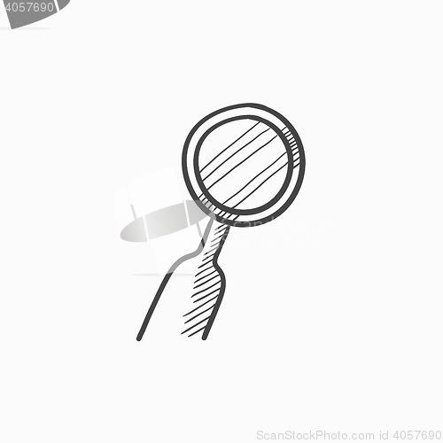 Image of Dental mirror sketch icon.