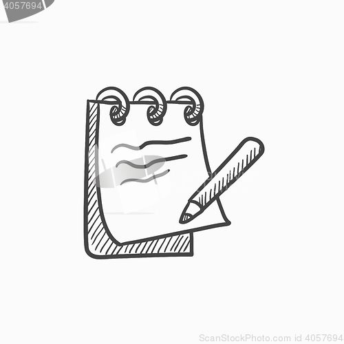 Image of Notepad with pencil sketch icon.