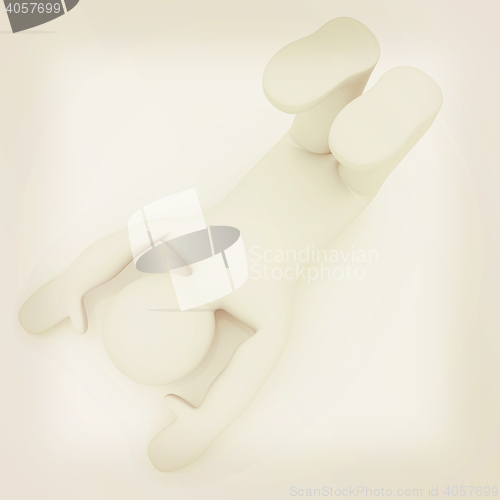 Image of 3d man isolated on white. Series: morning exercises - flexibilit