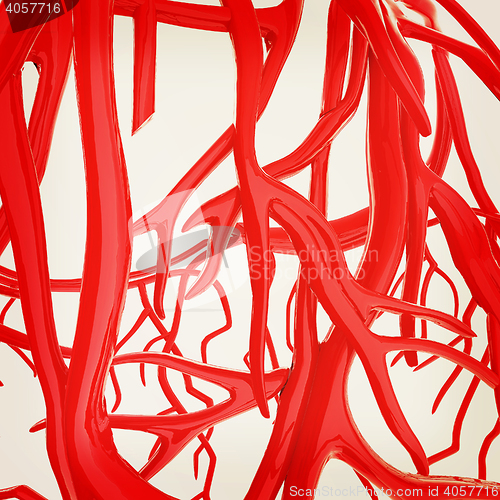 Image of Fantasy veins. Medical illustration. 3D illustration. Vintage st