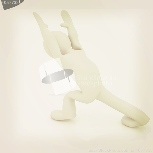 Image of 3d man isolated on white. Series: morning exercises - flexibilit