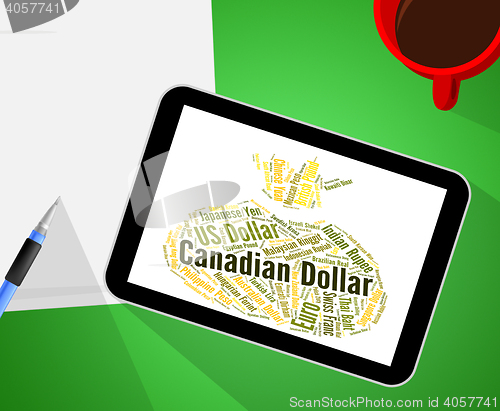 Image of Canadian Dollar Represents Currency Exchange And Banknotes