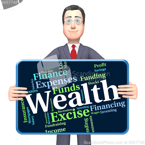 Image of Wealth Word Shows Text Words And Worth