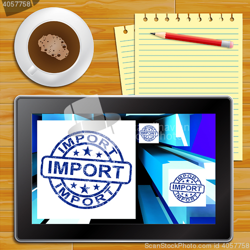 Image of Import On Cubes Showing Importing Products Tablet