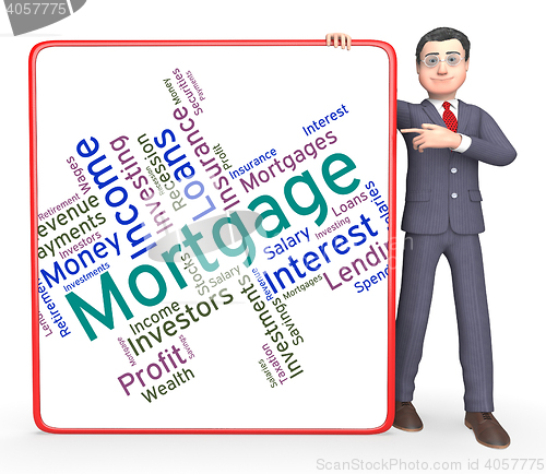 Image of Mortgage Word Indicates Borrow Money And Home