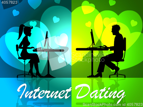 Image of Internet Dating Represents Web Site And Date