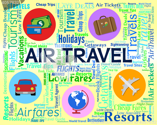 Image of Air Travel Indicates Aeroplane Fly And Words