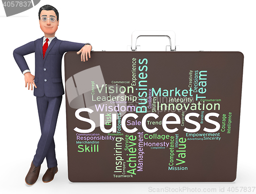 Image of Success Words Represents Victor Succeed And Triumphant