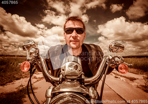 Image of Biker on a motorcycle