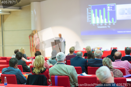 Image of Audience in lecture hall on scientific conference.