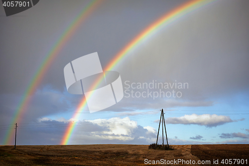 Image of rainbow in cloudy sky