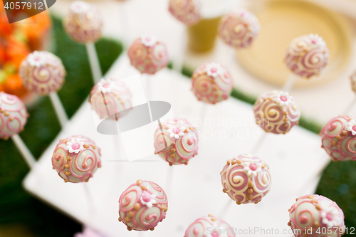 Image of close up of cake pops or lollipops