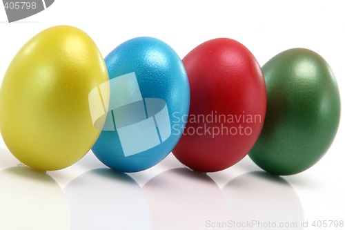 Image of four color eggs