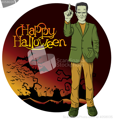 Image of Vector Cartoon Frankenstein Halloween