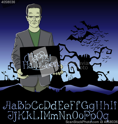 Image of Vector Cartoon Frankenstein Halloween