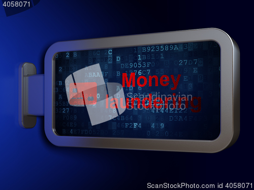 Image of Banking concept: Money Laundering and Credit Card on billboard background