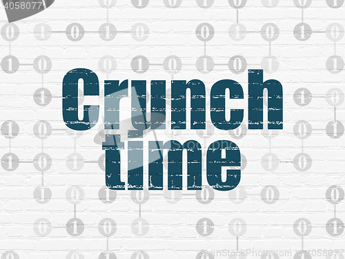 Image of Finance concept: Crunch Time on wall background