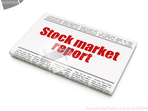 Image of Banking concept: newspaper headline Stock Market Report