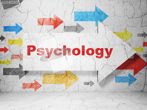 Image of Healthcare concept: arrow with Psychology on grunge wall background