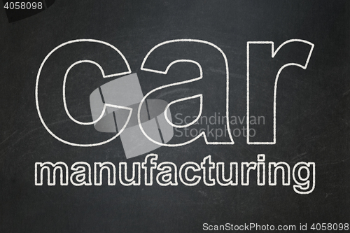 Image of Industry concept: Car Manufacturing on chalkboard background