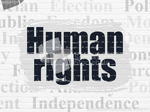 Image of Politics concept: Human Rights on wall background