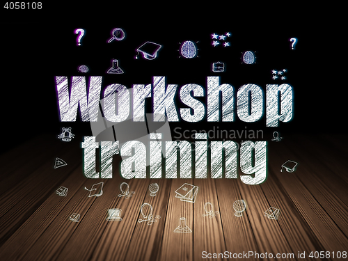 Image of Learning concept: Workshop Training in grunge dark room