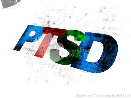Image of Health concept: PTSD on Digital background