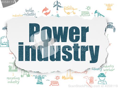 Image of Industry concept: Power Industry on Torn Paper background