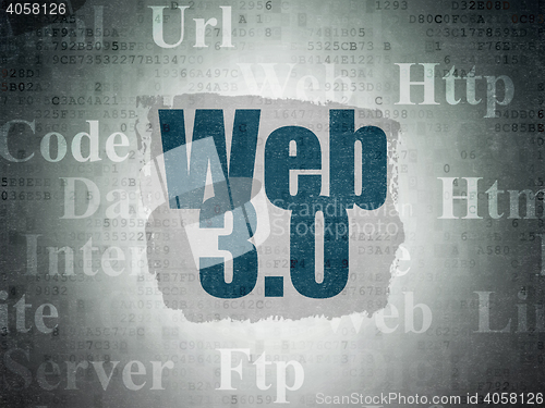 Image of Web development concept: Web 3.0 on Digital Data Paper background