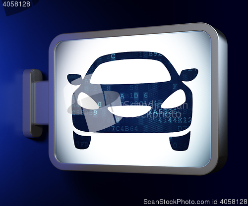 Image of Travel concept: Car on billboard background