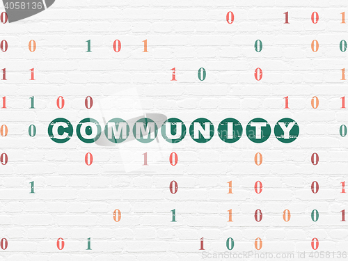 Image of Social network concept: Community on wall background