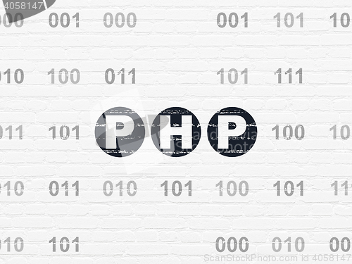 Image of Database concept: Php on wall background