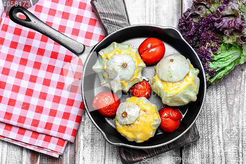 Image of baked tomato and patisson