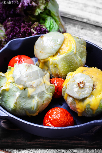 Image of baked tomato and patisson