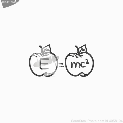 Image of Two apples with formulae sketch icon.