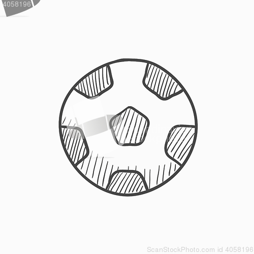 Image of Soccer ball sketch icon.