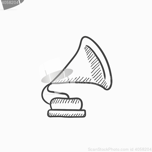 Image of Gramophone sketch icon.