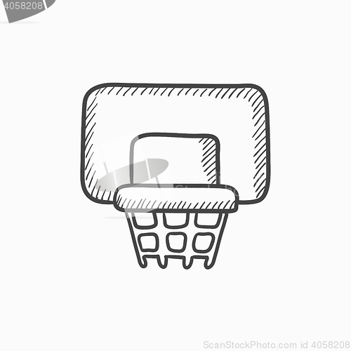 Image of Basketball hoop sketch icon.