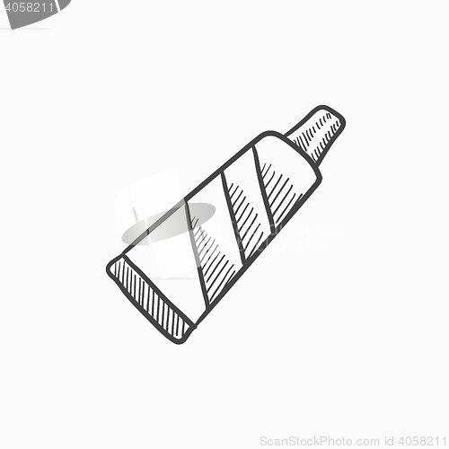 Image of Tube of toothpaste sketch icon.