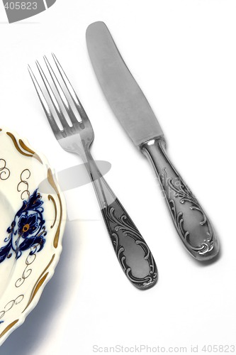 Image of fork and knife isolated