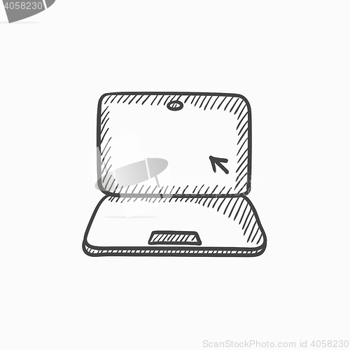 Image of Laptop with cursor sketch icon.