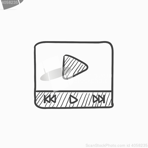 Image of Video player sketch icon.