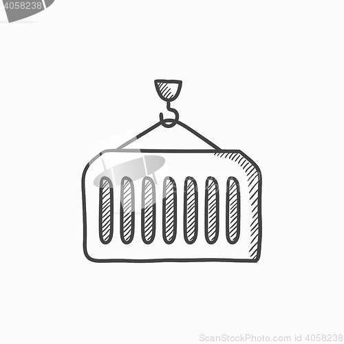 Image of Cargo container sketch icon.