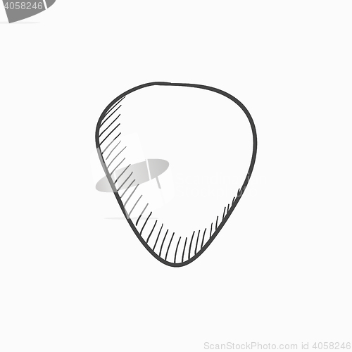 Image of Guitar pick sketch icon.
