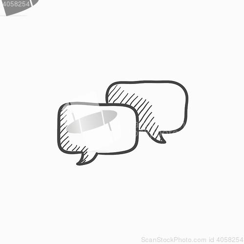 Image of Speech squares sketch icon.